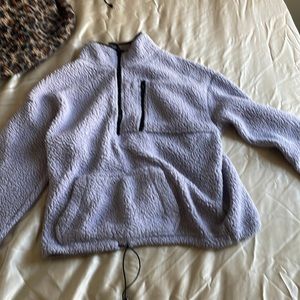 Lavender half zip fleece sweater